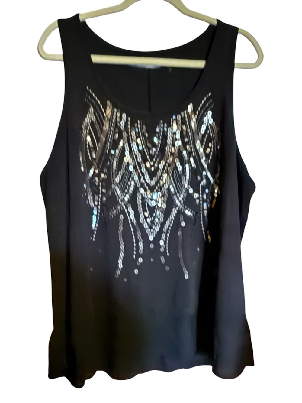 Maurices Black Sequin Embellished Sleeveless Top